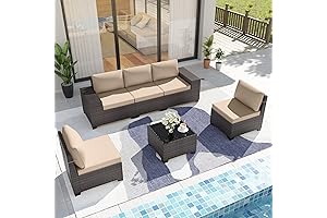 6-Piece Outdoor Sectional Rattan Patio Set for Ultimate Backyard Comfort
