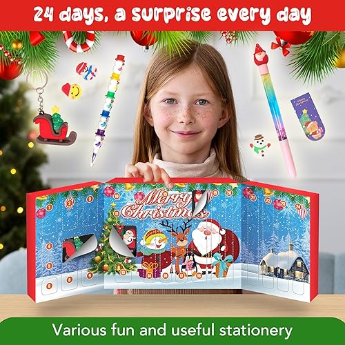 Miniatura 5 de Calendarios de Adviento de lujo para Navidad 2022, 24 días de sorpresas, calendario de cuenta regresiva para niños, artículos escolares de