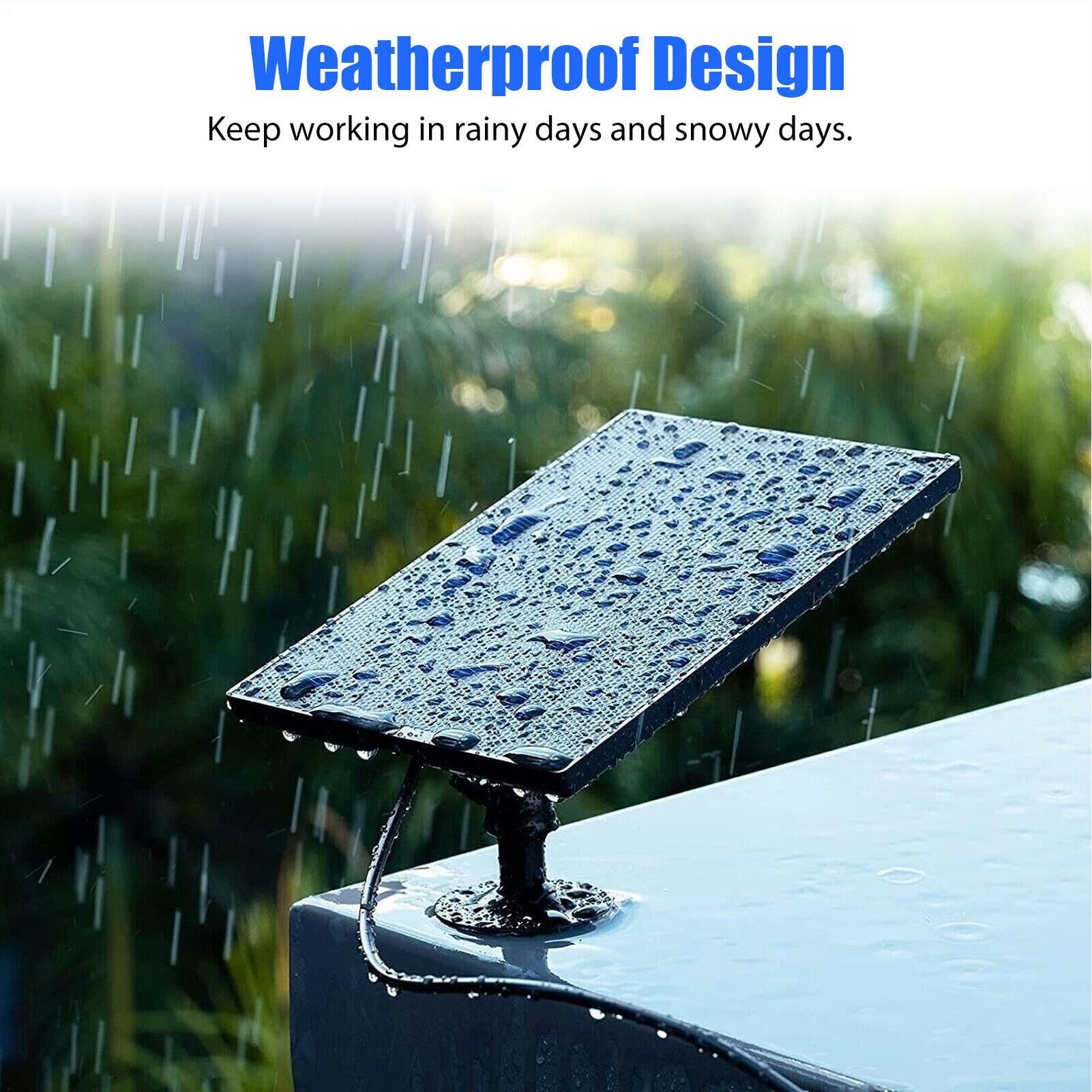 Ring Doorbell Solar Panel - 3W 5V Outdoor Solar Charger, Security Camera Solar Panel with 1.2m Cable | 360° Adjustable Mount Solar Panel, Ring Doorbell Solar Battery Charger for Phones, Doorbells