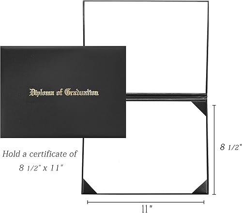 Miniatura 9 de Cubierta impresa para diploma de 8.5 x 11 pulgadas, soporte de diploma de graduación de cuero sintético acolchado para certificado (azul rey)