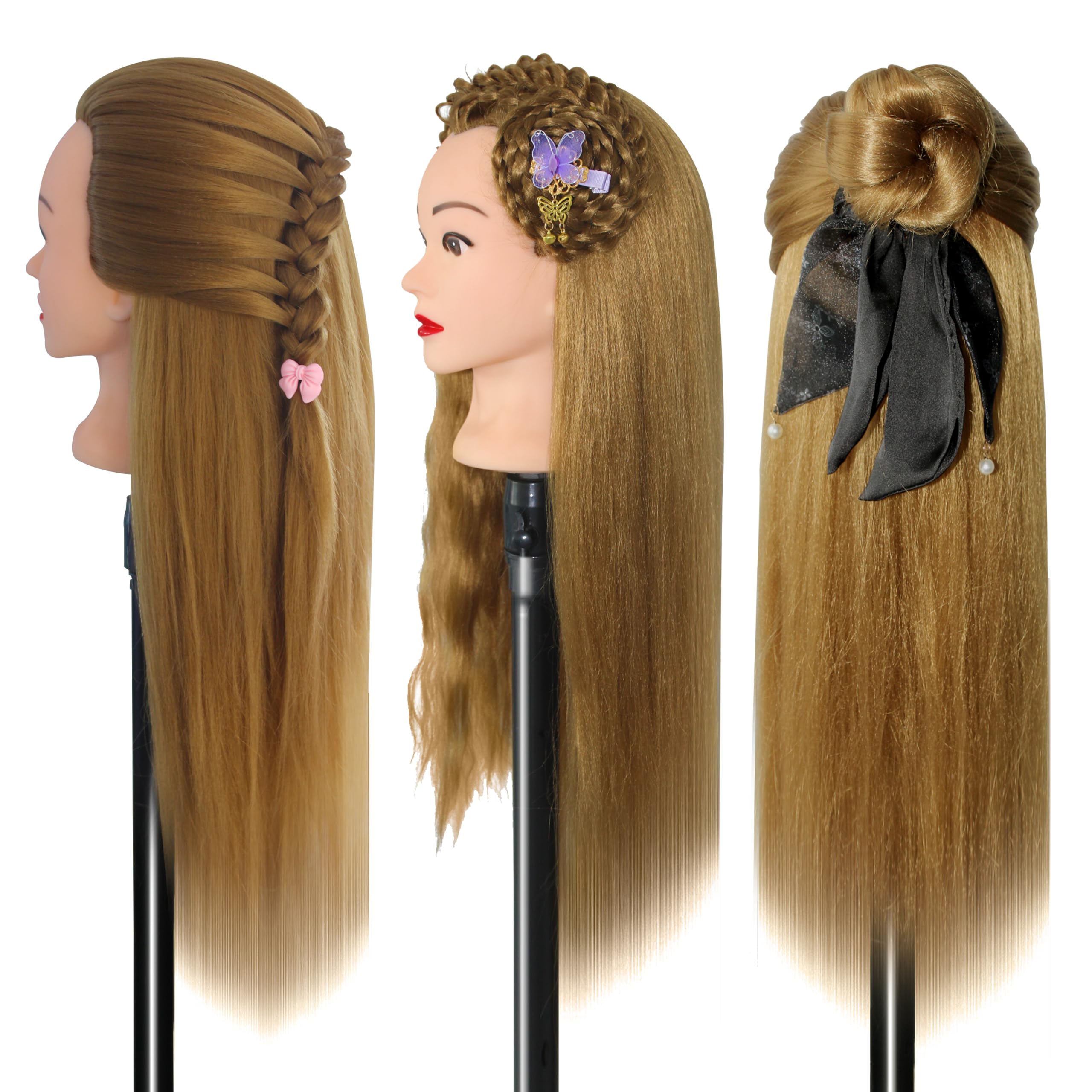 Hair Doll Head, DIY Set including free table clips, Perfect for make-up artists, teenage girls and hairdressers - Image 2