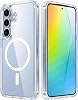 Ehr. Samsung Galaxy S25 Uyumlu Kamera Korumalı Magsafe Wireless Şarj Özellikli Sert Sararmaz Kristal Şeffaf Kılıf (Şeffaf, Samsung Galaxy S25)