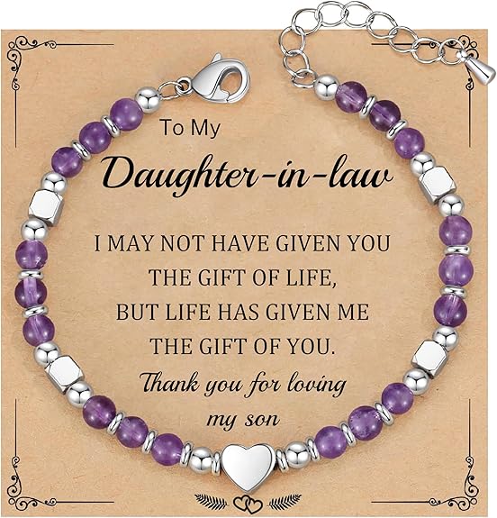 Christmas Gifts for Women, Stocking Stuffers for Teens Beaded Bracelets for Women Gifts for Mom Christmas Gift Mothers Day Gift for Grandma Daughter Bonus Mom Nature Stone Bead Bracelet Graduation Jewelry for Her 2026