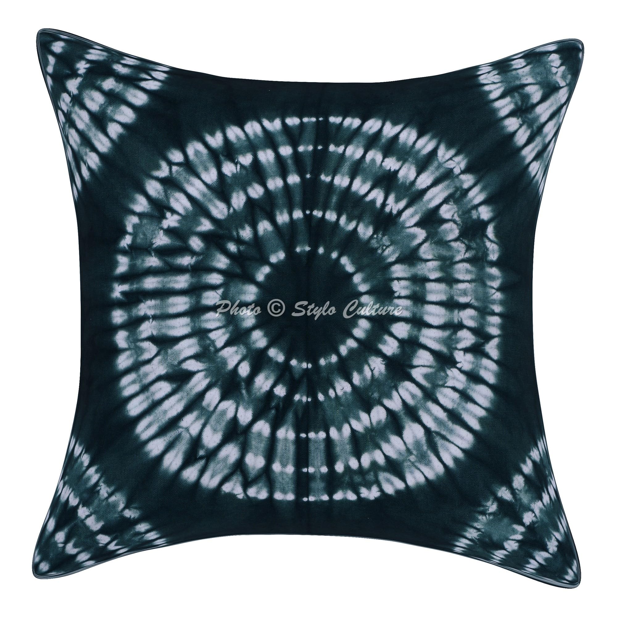 Ethnisch Dekorativ Baumwolle Couch Kissenbezüge 50x50 cm Grün Dekokissen Shibori Tie Dye Schlafzimmer Sofa Kissen Bezüge Batik Quadrat Dekokissenbezüge Kissenhullen - 5 STK.