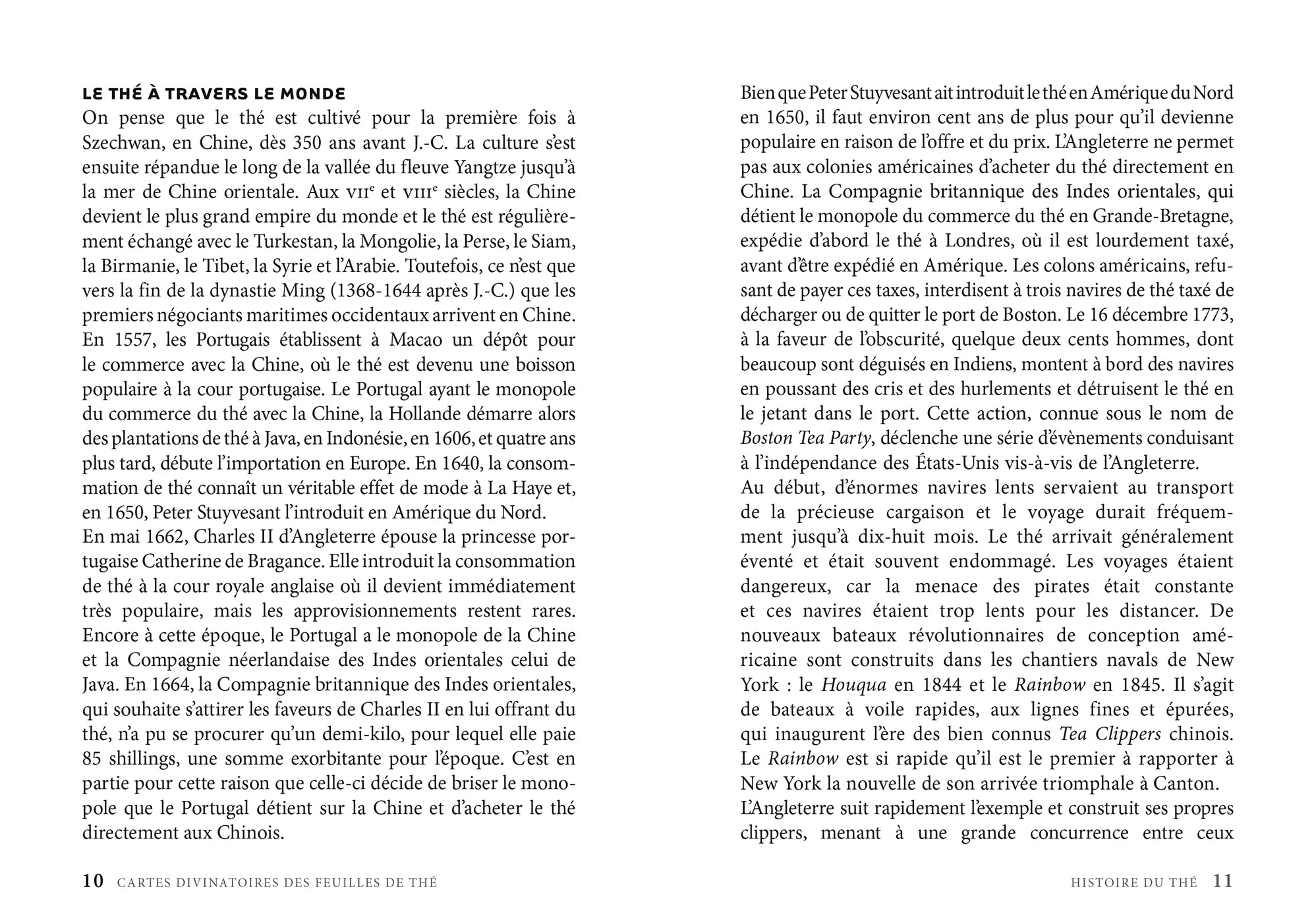 Cartes divinatoires des feuilles de thé