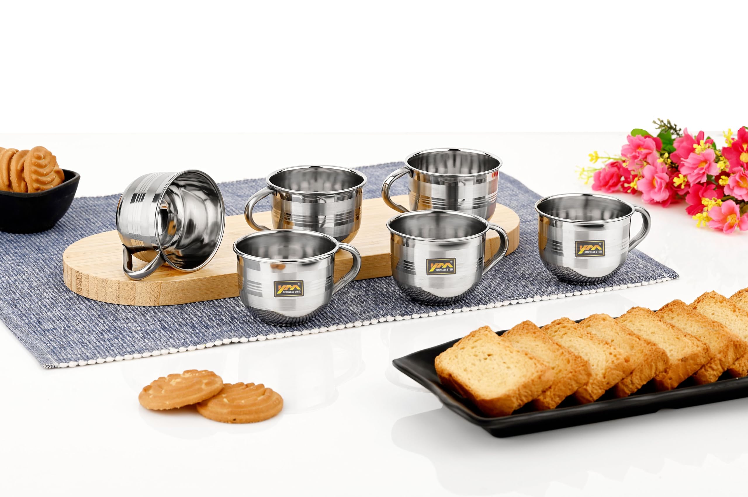 Premium Tea & Coffee Cup (Set of 6) 140ml Tool Touch