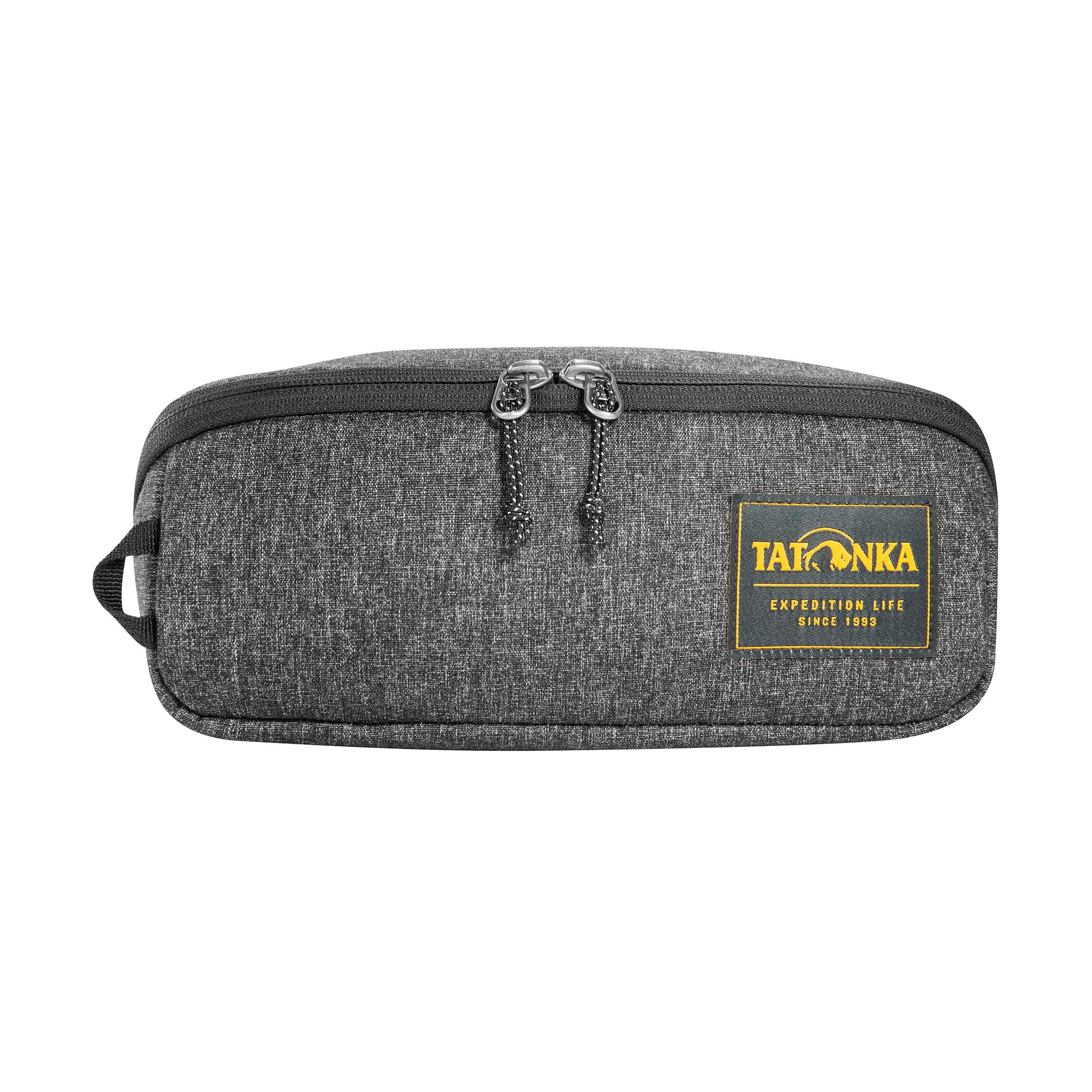Tatonka Kosmetyczka Square Zip Pouch M (2 l) – rozkładana torba na pranie z 2 kieszeniami siatkowymi na zamek błyskawiczny, bez PFC/PFS – 10 x 25 x 9 cm (czarna)