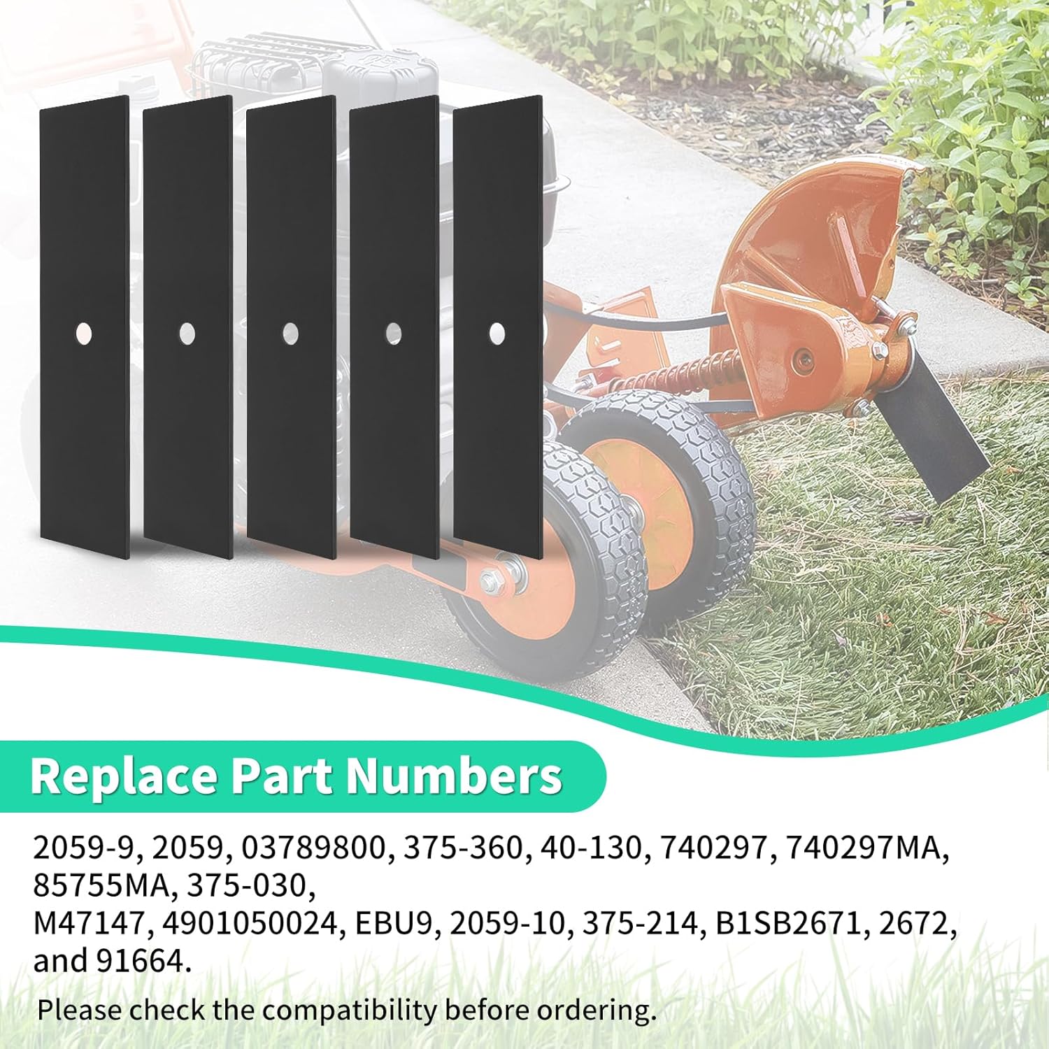 9" x 2" Universal Edger Blades (1/2" Center Hole) Compatible with Mclane & Power Trim Edgers, King O Lawn Edgers, Tru-Cut Edgers, Replaces 2059-9 375-360 40-130 03789800, 36 Pack