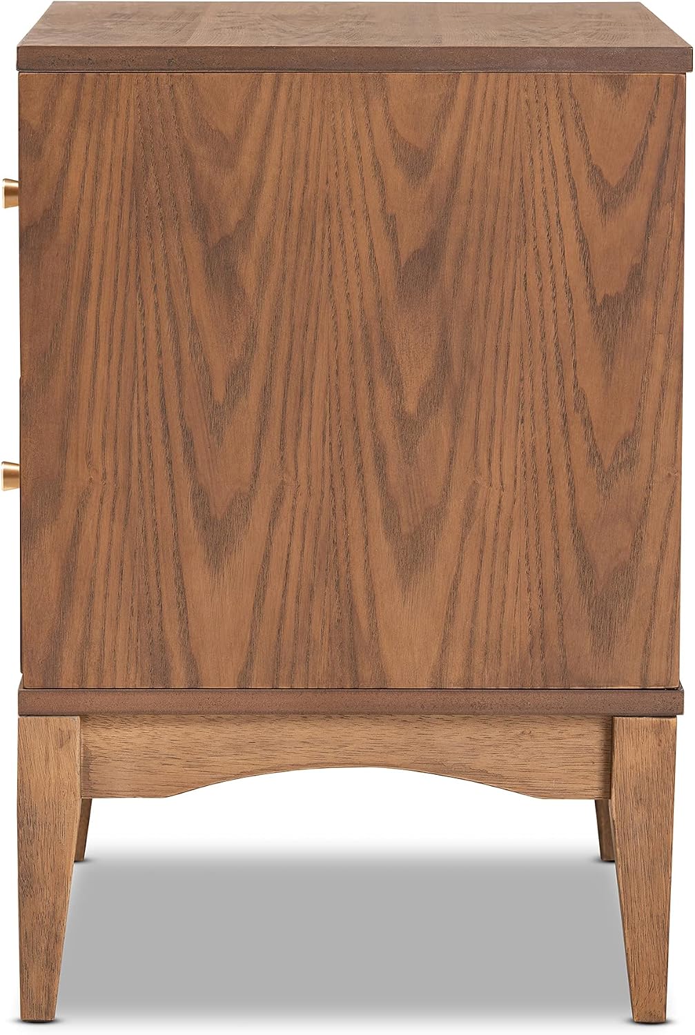 Baxton Studio Landis Mid-Century Modern Ash Walnut Finished Wood 2-Drawer Nightstand