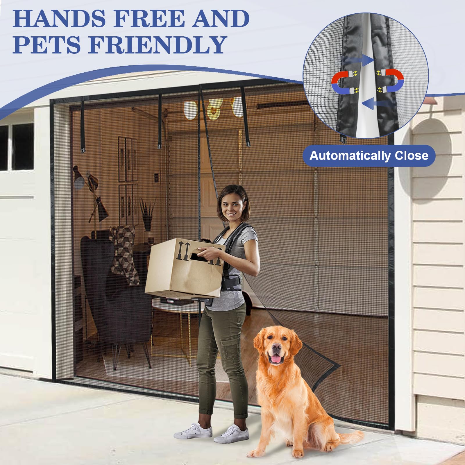 Garage Door Screen, Magnetic Fly Screen Door, Heavy Duty Mesh Garage Door Curtains - Image 4