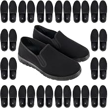 Trail maker 20 Pack Bulk Indoor Outdoor House Shoes for Men & Women | Warm Washable Slippers for Homeless Shelters, Guests & Donations | Black | Mens Sizes 7-13
