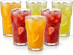 Kit com 6 Copos de Vidro Transparente Reforçado, 350ml, Acabamento Premium, Ideal para Diversas Bebidas