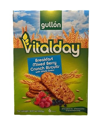 Gullons-Vitalday Breakfast Mixed Berry Crunch Biscuits with Whole Grains 240g