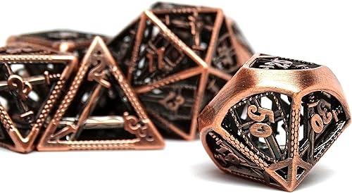 Miniatura 9 de Dados huecos de Devine Retribution - Dados poliédricos de metal con diseño de espadas y escudos (Legendary Gold D20)