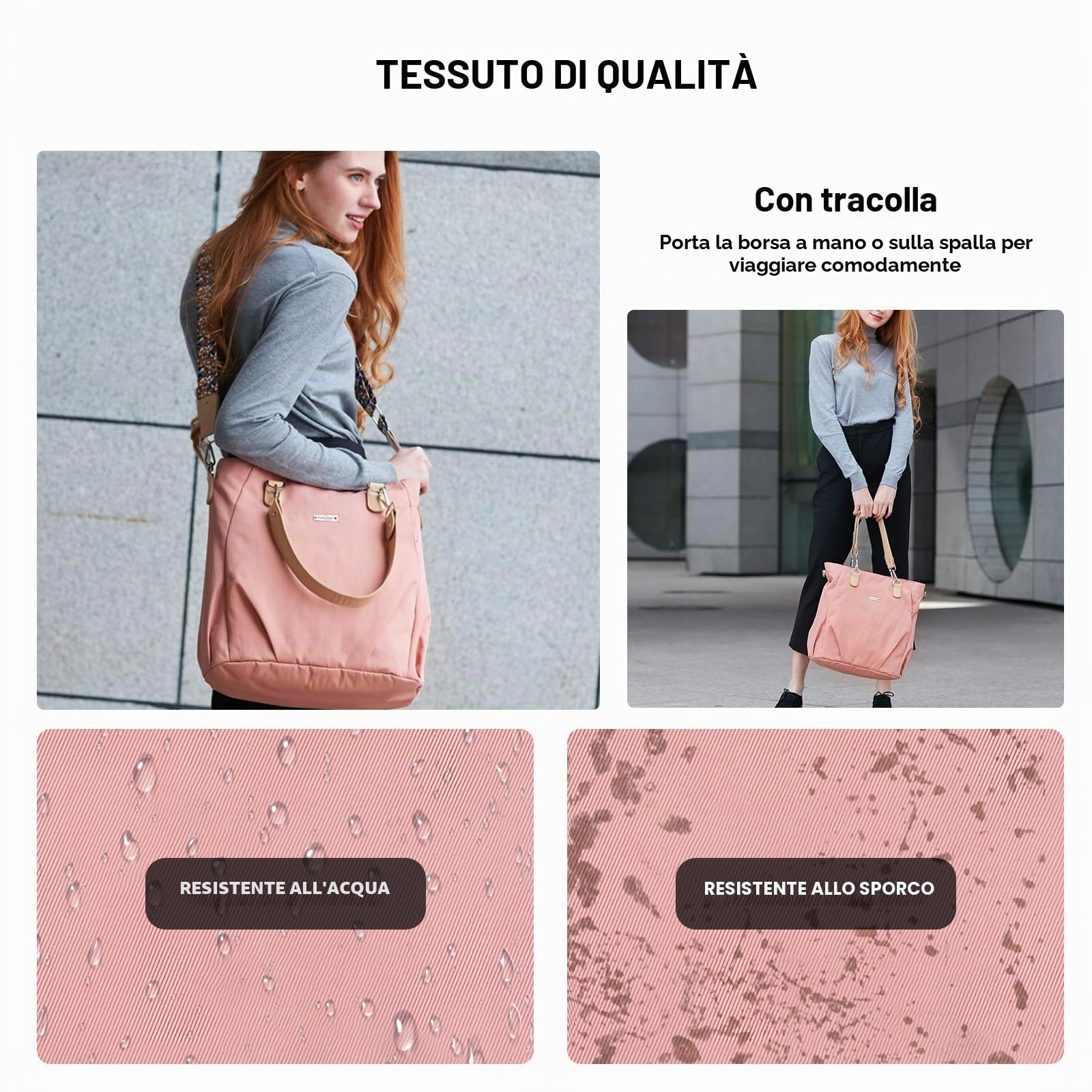 SONARIN Elegante Impermeabile Borsa Fasciatoio per Neonato,Grande Capacità Borsa per il Cambio Borsa a Tracolla Borsa per Pannolini da Viaggio con Ganci per Passeggino & Fasciatoio