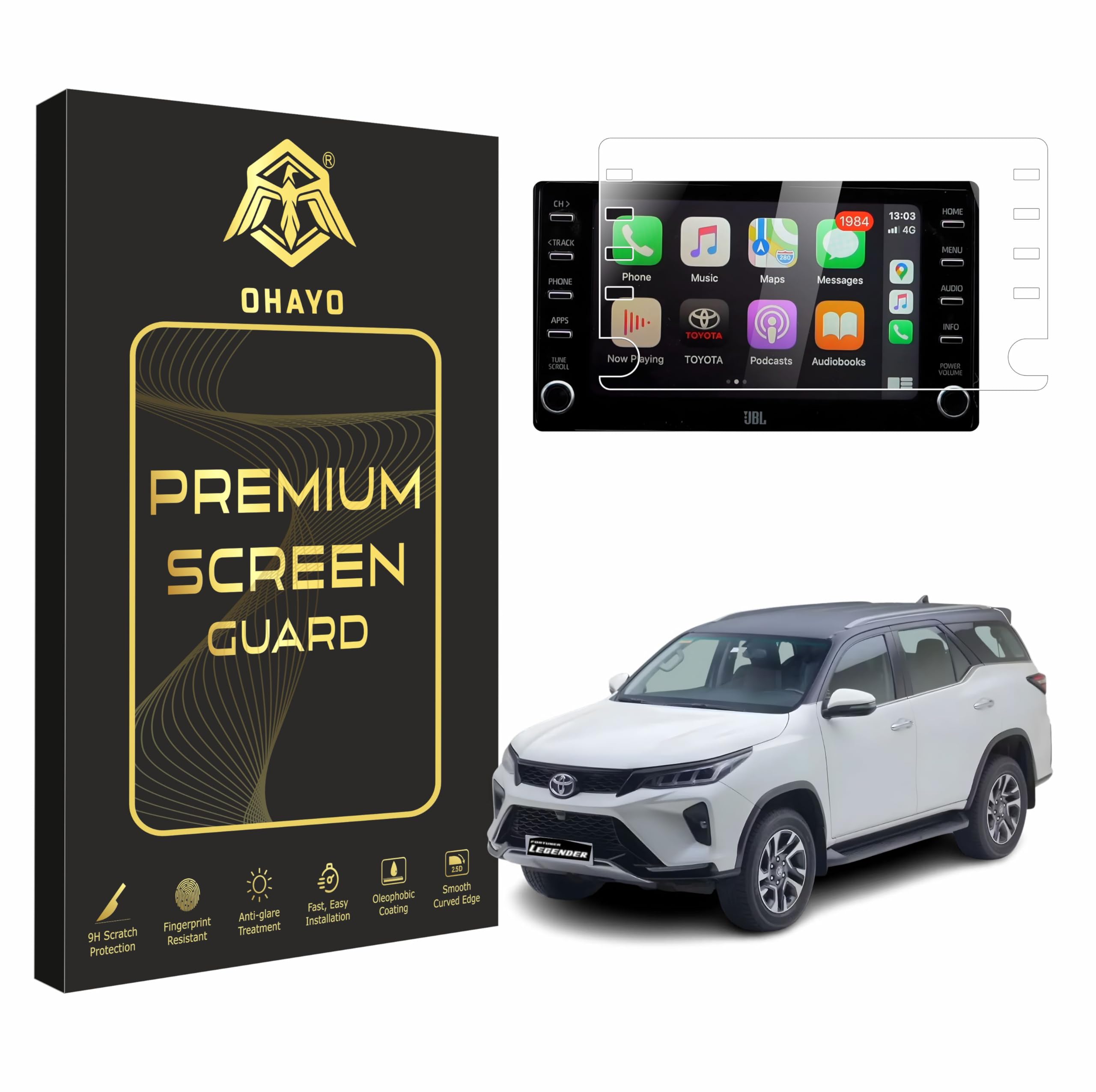 OHAYO 9H Military-Strength Car Display Screen Protector for Toyota Fortuner Legender Facelift 2021 (8-Inch Infotainment) – Ultra Hard, Scratch Resistant, Bubble-Free, Crystal Clear Protection Film, Not Tempered Glass-image-48