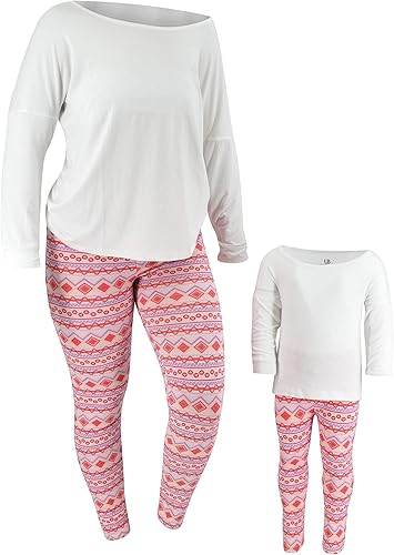 Unique Baby Mommy and Me Matching Heart Print Leggings Valentines Day Outfits (W