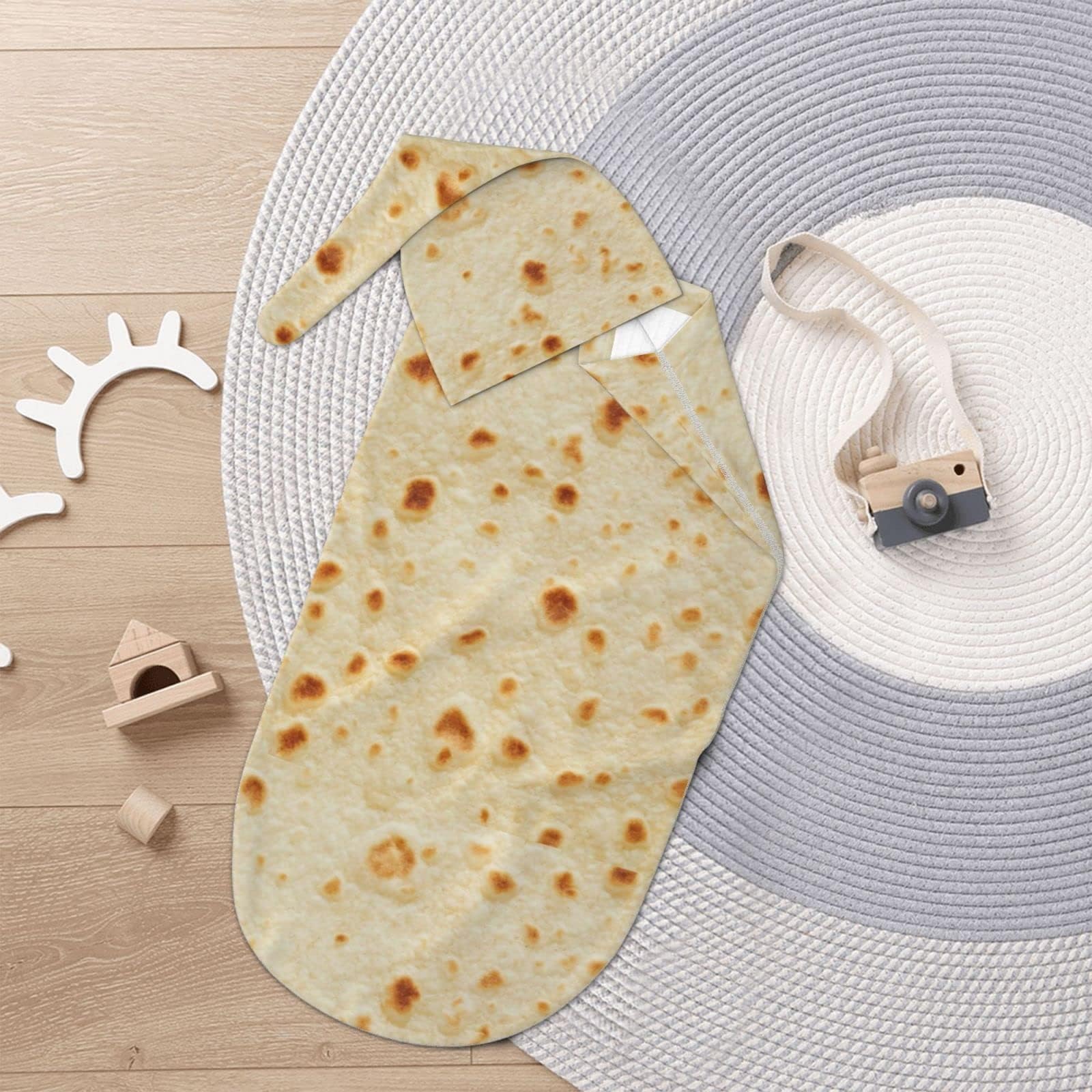 Burrito Newborn Swaddle Blanket for Baby, Soft Swaddling Funny Tortilla Costume Clothes