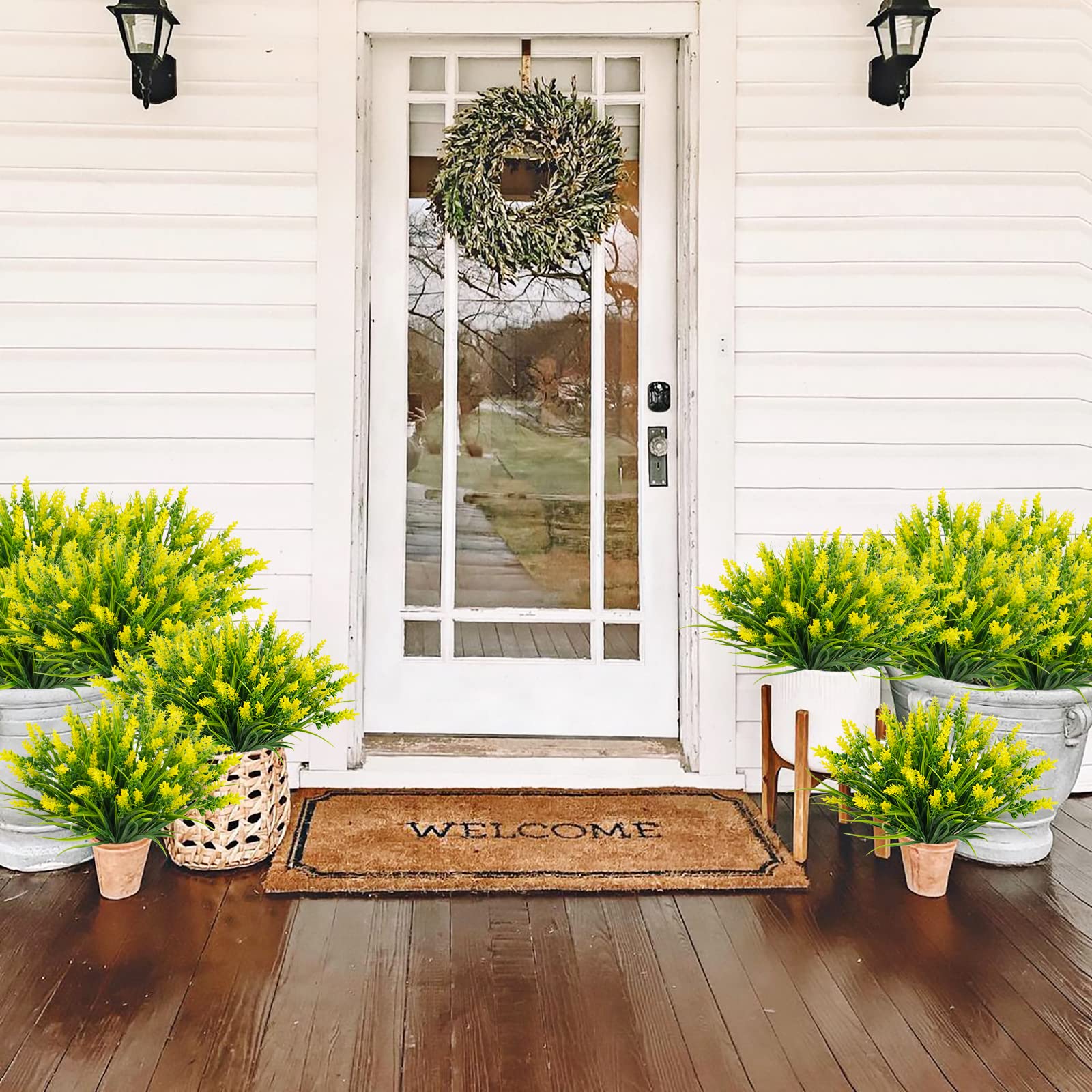 40 Bündel Künstliches Affengras Mit Lavendelblüten — UV-beständig, Für Garten, Balkon & Terrasse