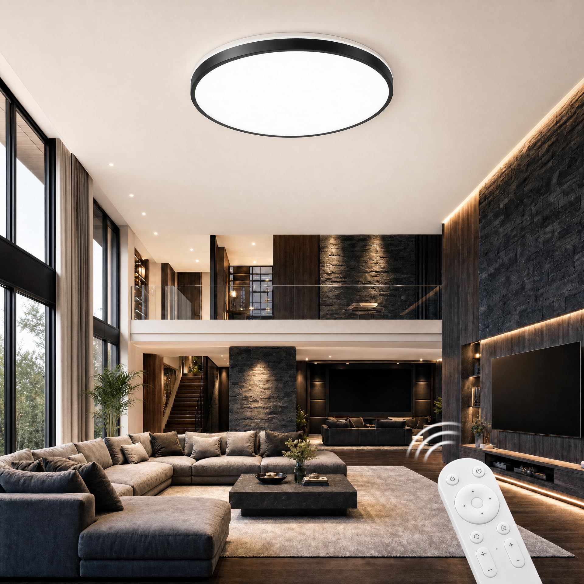 Soffitto lampa do głośnika Bluetooth, lampa Soffitto nowoczesna lampa LED 40 cm (funkcja zmiany kolorów, pilot zdalnego sterowania, pilot zdalnego sterowania, pasuje do Soggiorni, Sale da