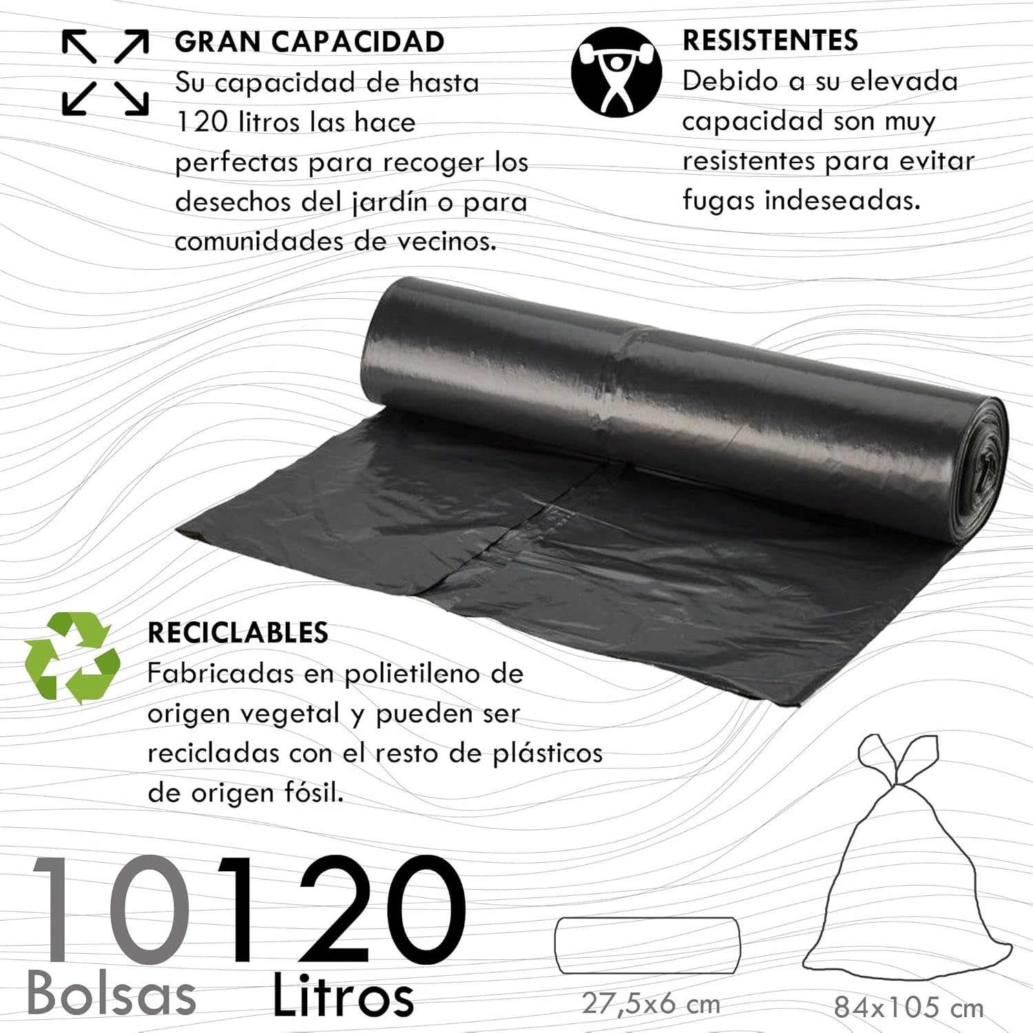 Well Home – Closed Container 110L Blue H.88 cm + Roll 10 Trash Bags 120L