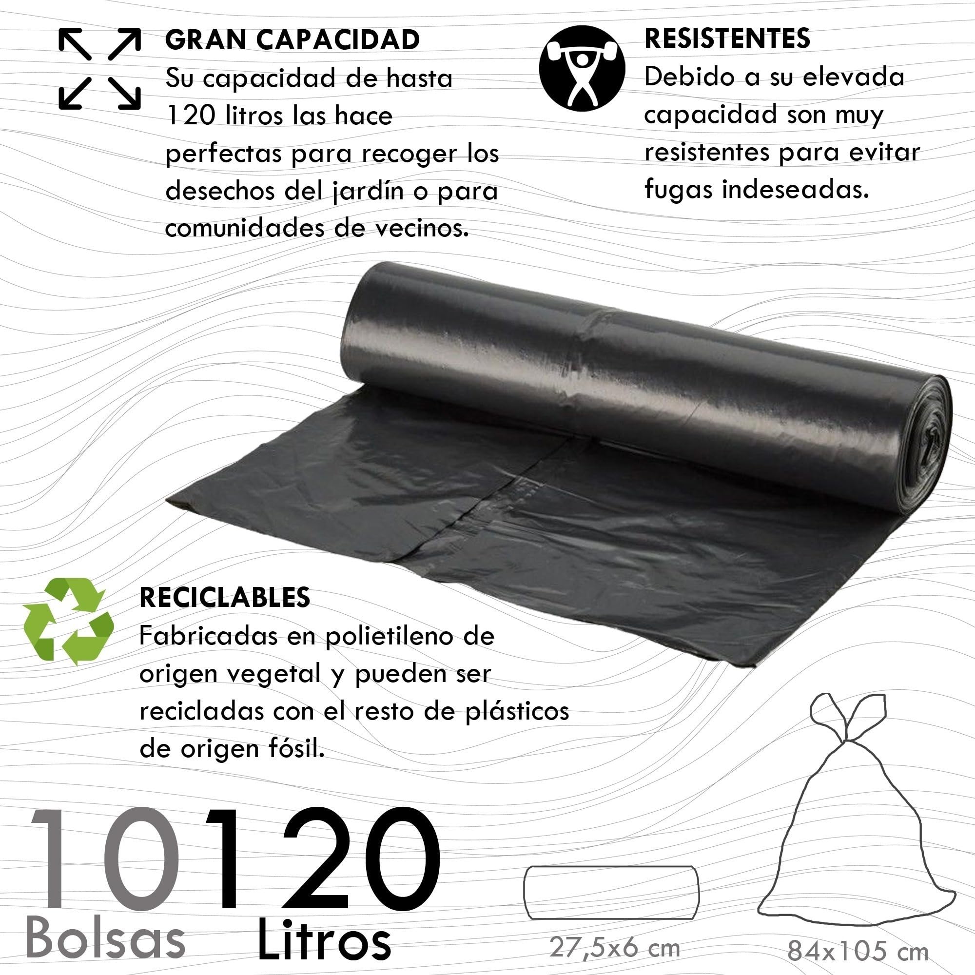 WELL HOME MOBILIARIO & DECORACIÓN Contenedor Cerrado 110L Azul H.88cm + Rollo 10 bolsas de basura 120L