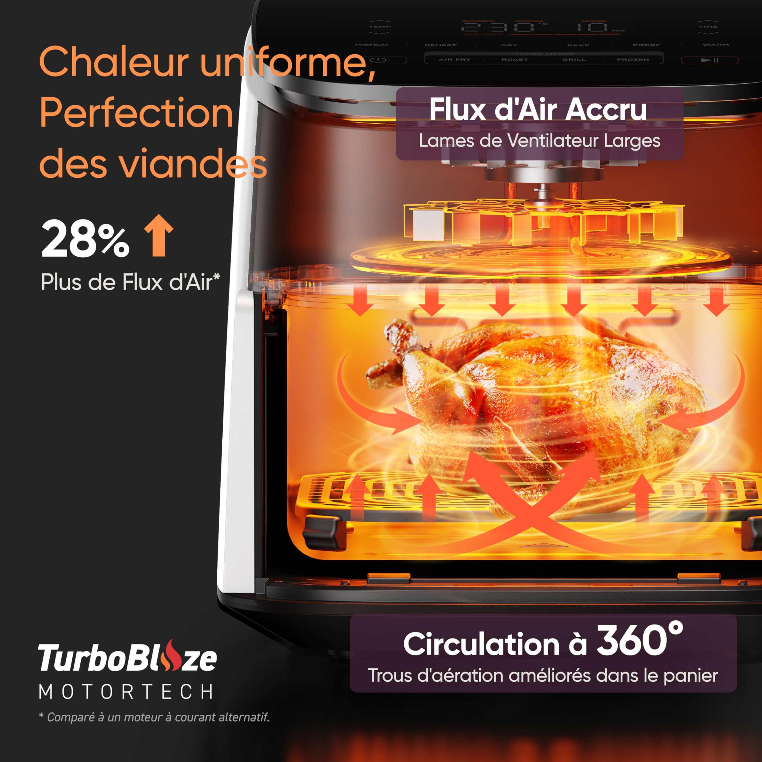 Cosori Air Fryer 6L TurboBlaze 9-en-1 Cuisson Facile avec 117 Recettes