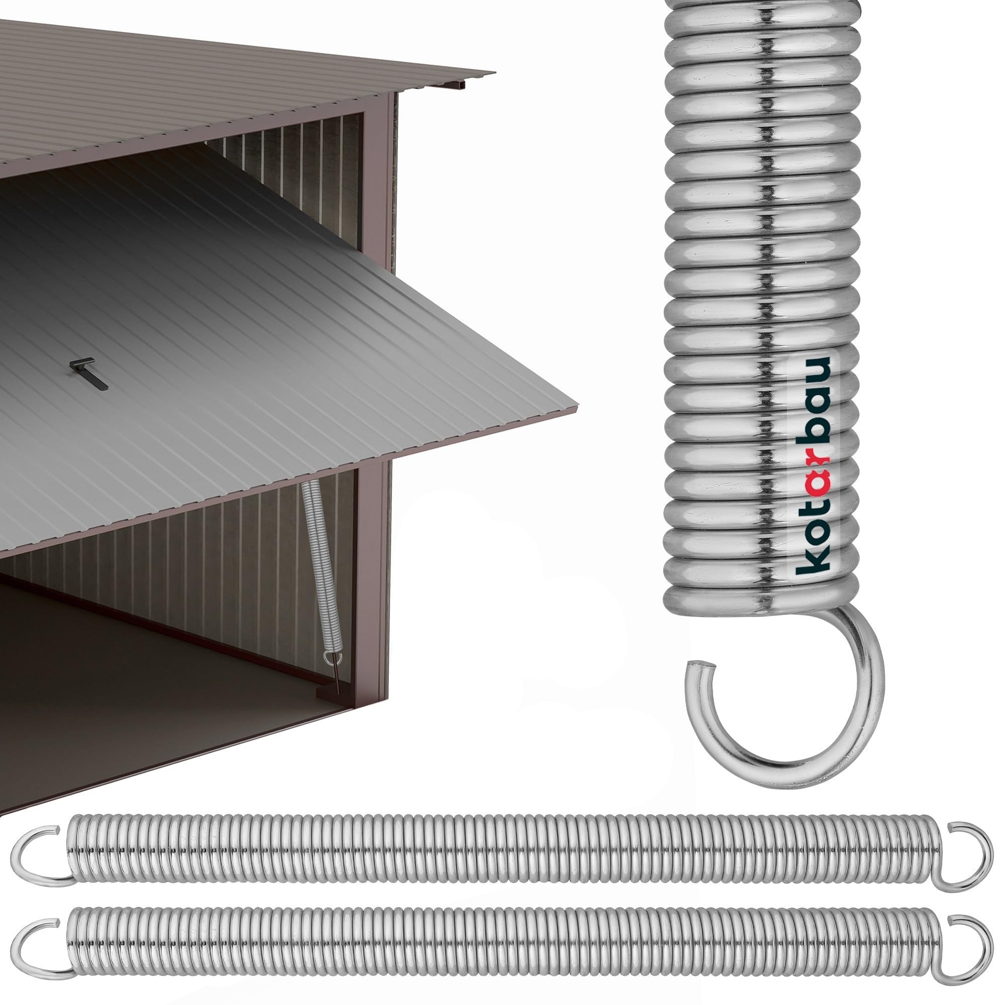 KOTARBAU® Set di 2 Molle a torsione per cancello del garage 490 mm Molla a torsione per cancello del garage Molla di trazione per cancello del garage