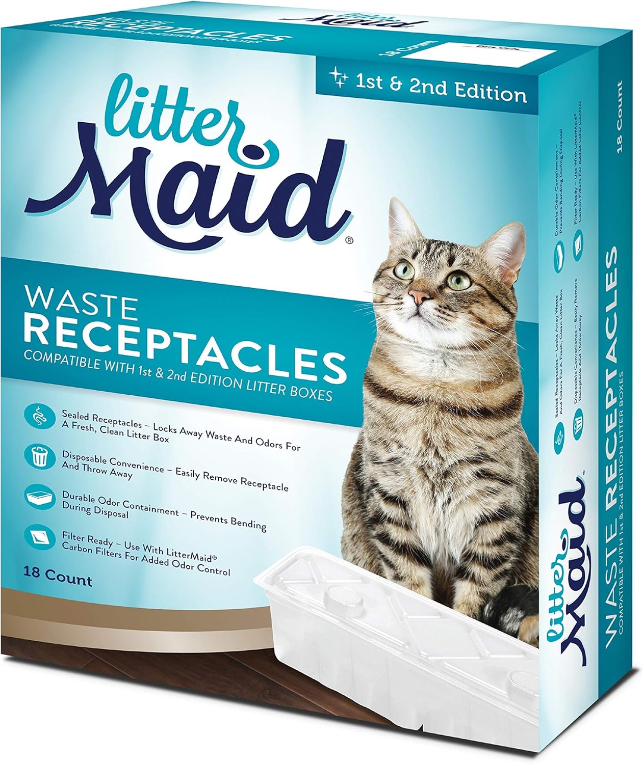 Littermaid Waste Receptacles, 18Count, Grey, 1st/2nd