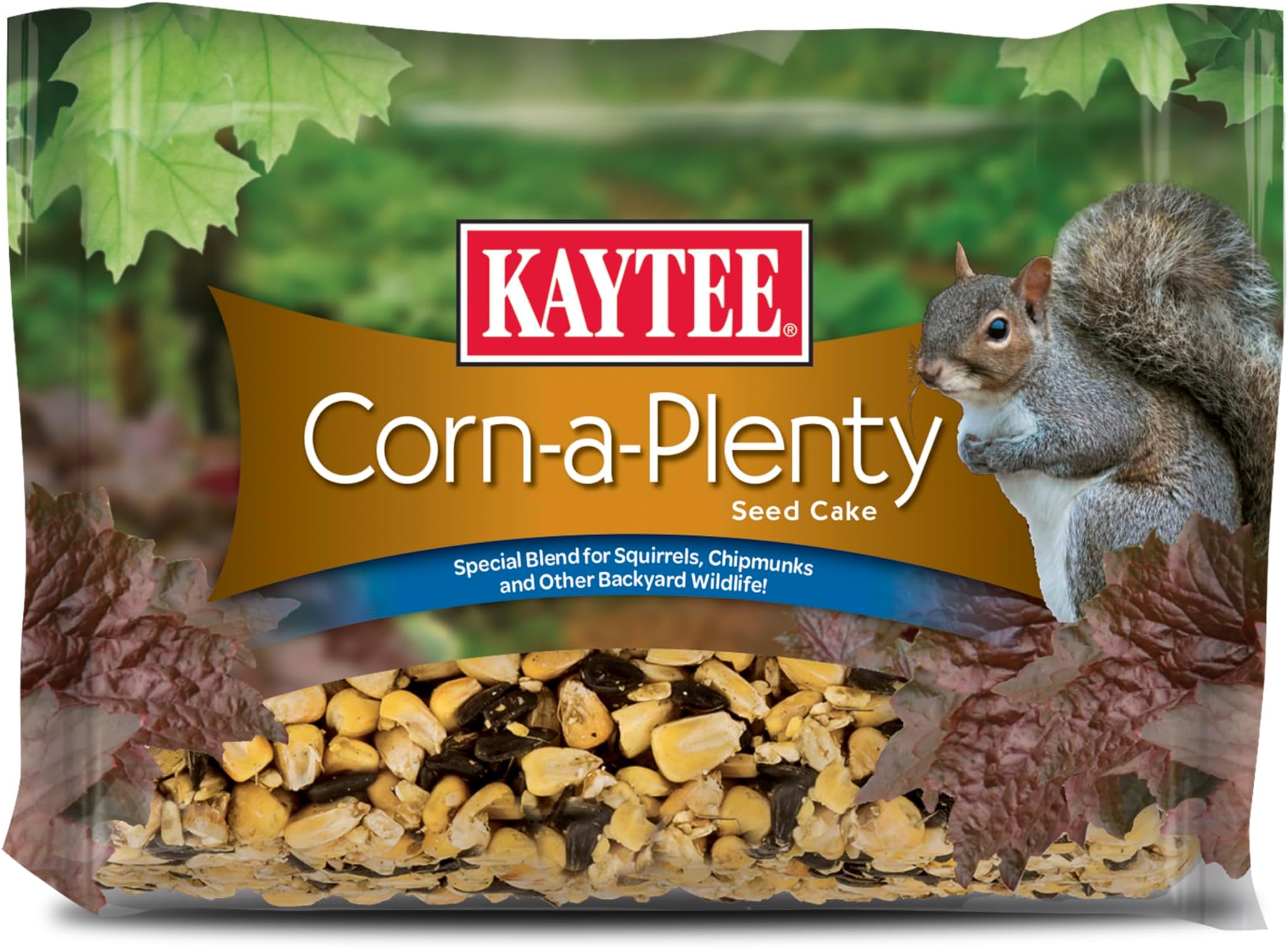 Corn-a-Plenty Seed Cake, Food for Wild Squirrels, Chipmunks, Rabbits & Other Backyard Wildlife, 2.5 Pounds