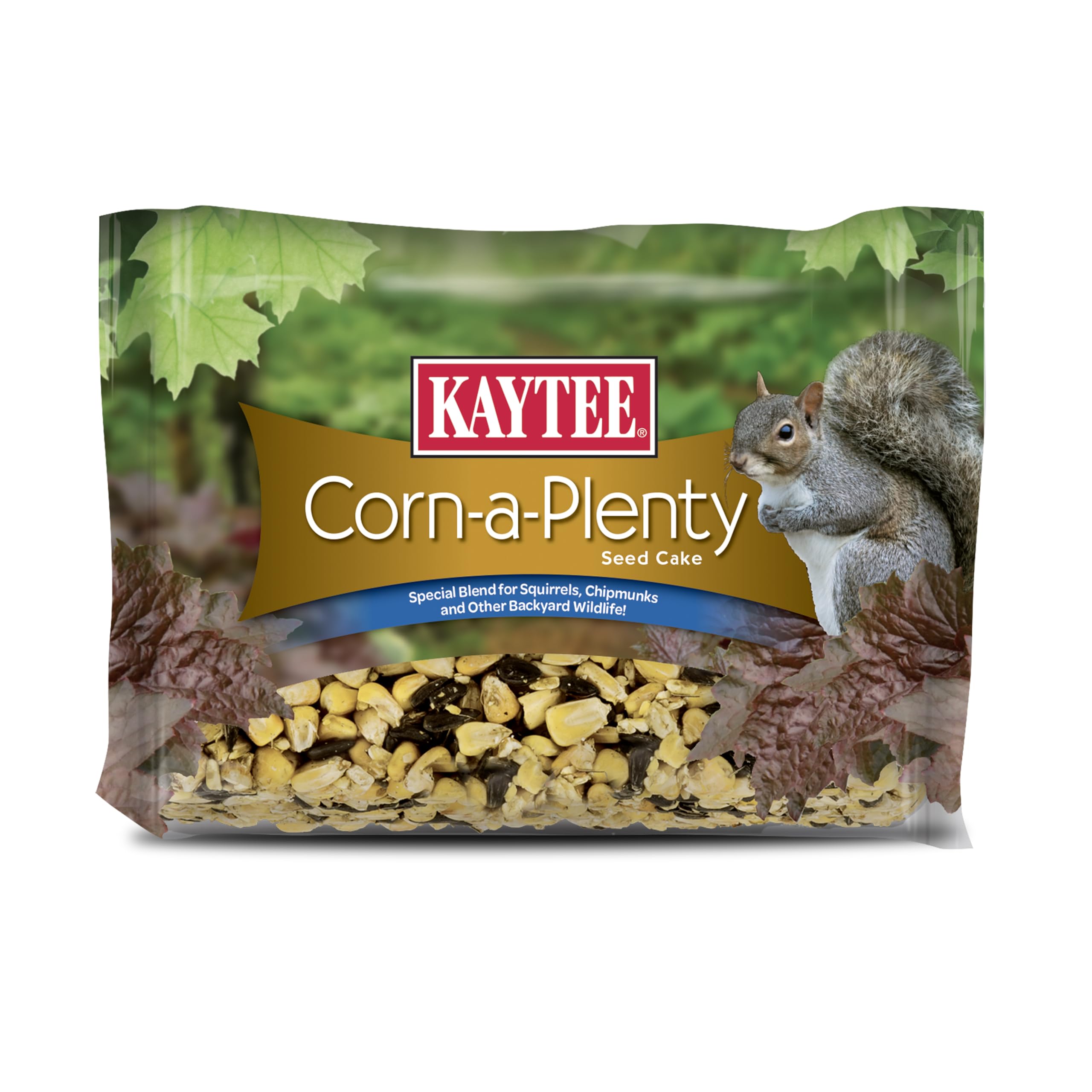 Kaytee Corn-a-Plenty Seed Cake, Food for Wild Squirrels, Chipmunks, Rabbits & Other Backyard Wildlife, 2.5 Pounds