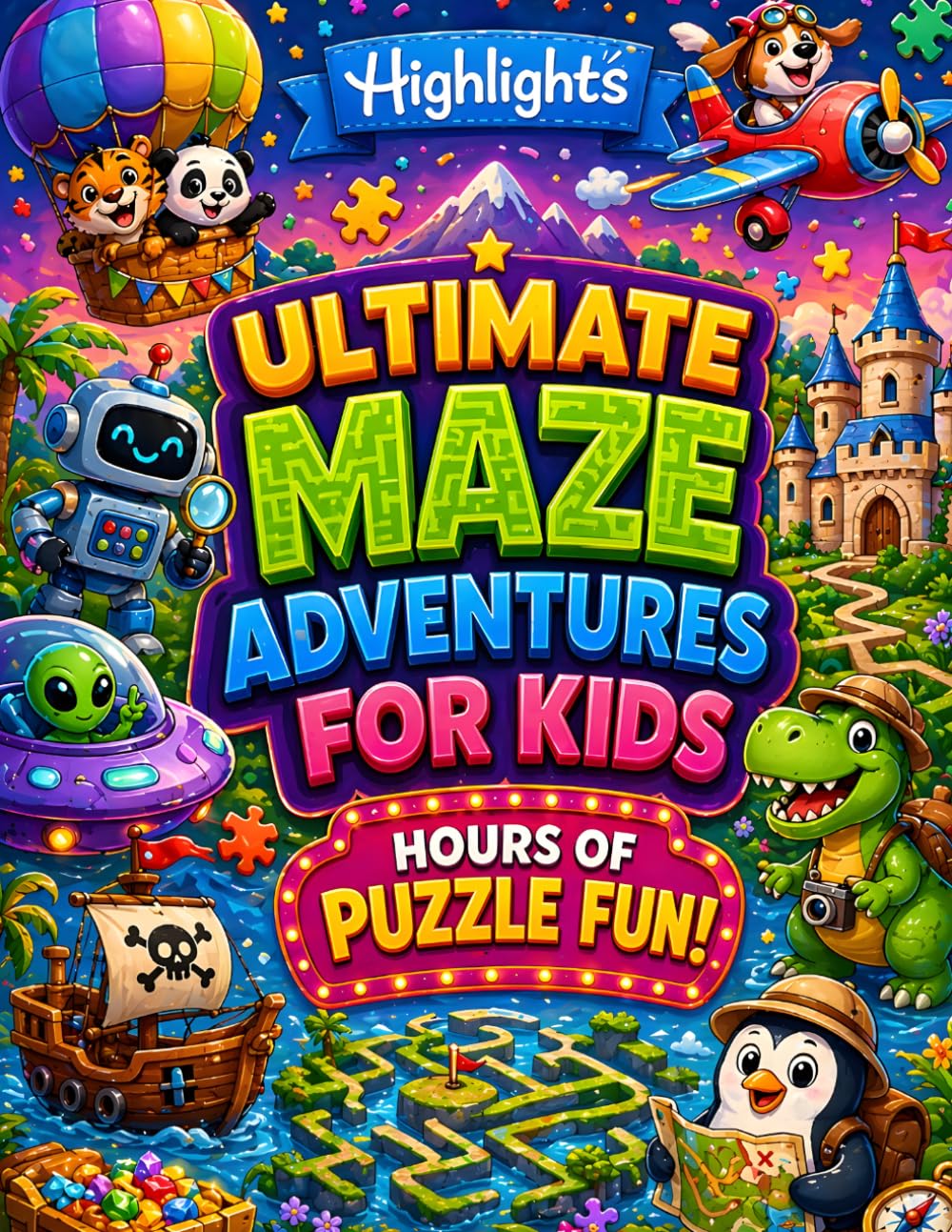 Amazing Mazes for Kids and Adults: Fun, Challenging Maze Puzzles with Bonus Scenes | Brain-Boosting Activity Book for Kids, Teens & Grown-Ups | Hours of Puzzle Fun