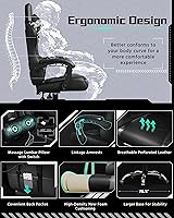 Vista 9 de Yaheetech Gaming Chair, Computer Office Chair with Headrest and Massage Lumbar Support, Height Adjustable Ergonomic Chairs with Swivel Seat, Full