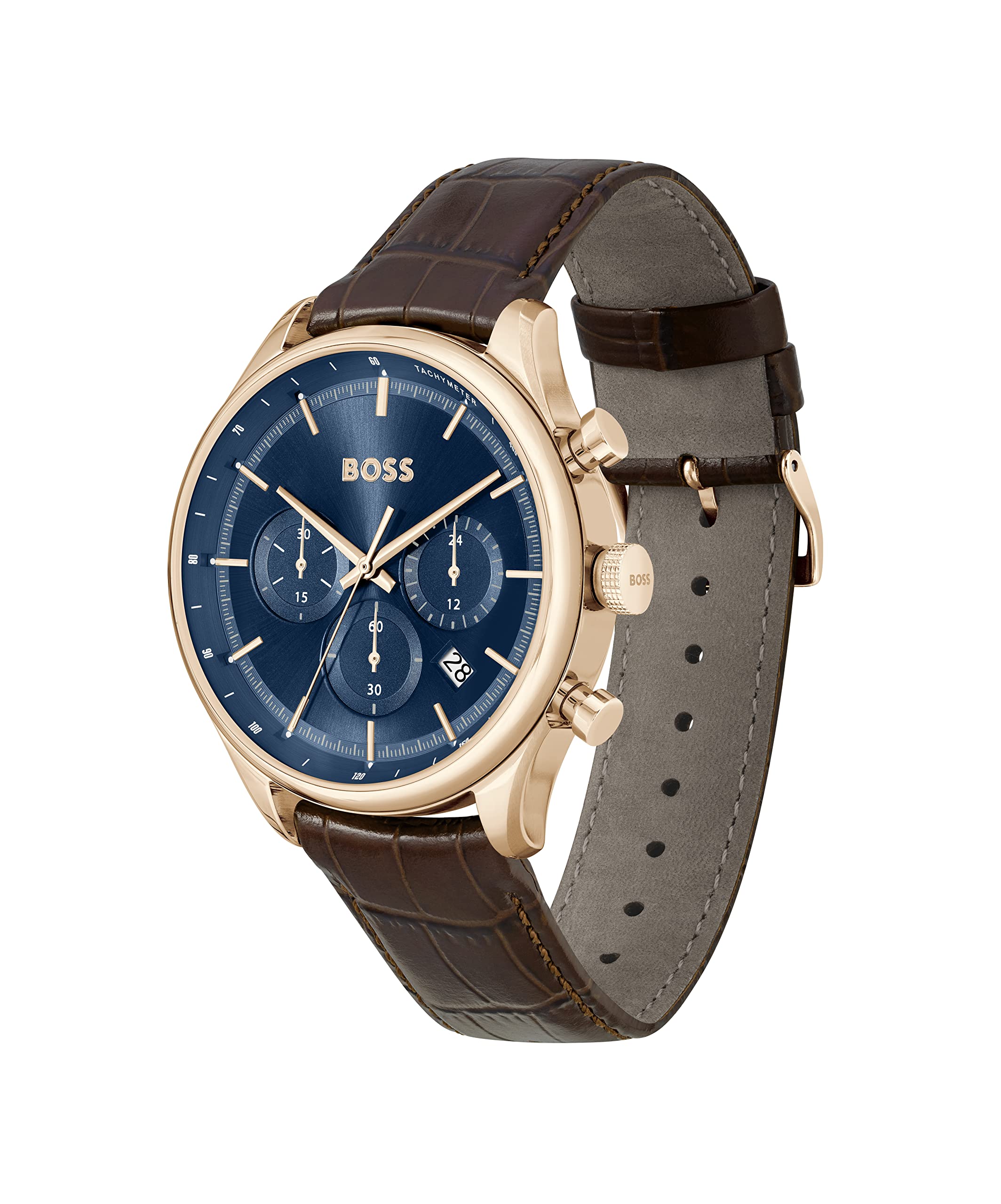 BOSS Chronograph Quarz Uhr für Herren Kollektion Gregor mit Edelstahl- oder Lederarmband