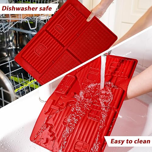 Miniatura 7 de Webake Bandeja de molde de casa de jengibre, moldes de silicona para hornear de Navidad, para galletas, chocolate, dulces, fondant, kit de casa de