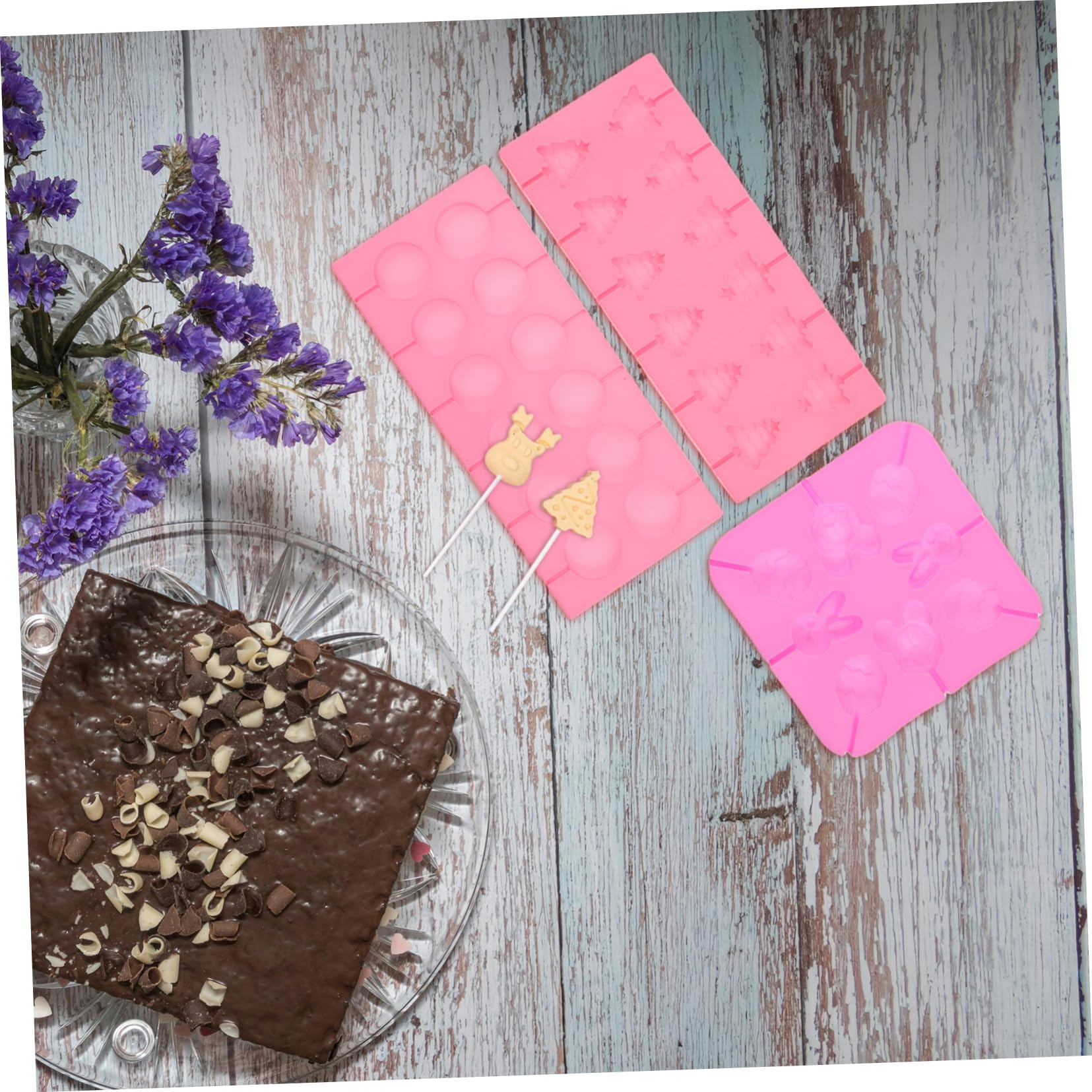 Silikon Schokoladenform für Kreative Lollipop Herstellung Teiliges Set mit Sticks Beuteln und Twist Ties für Diy Süßigkeiten und Familienaktivitäten