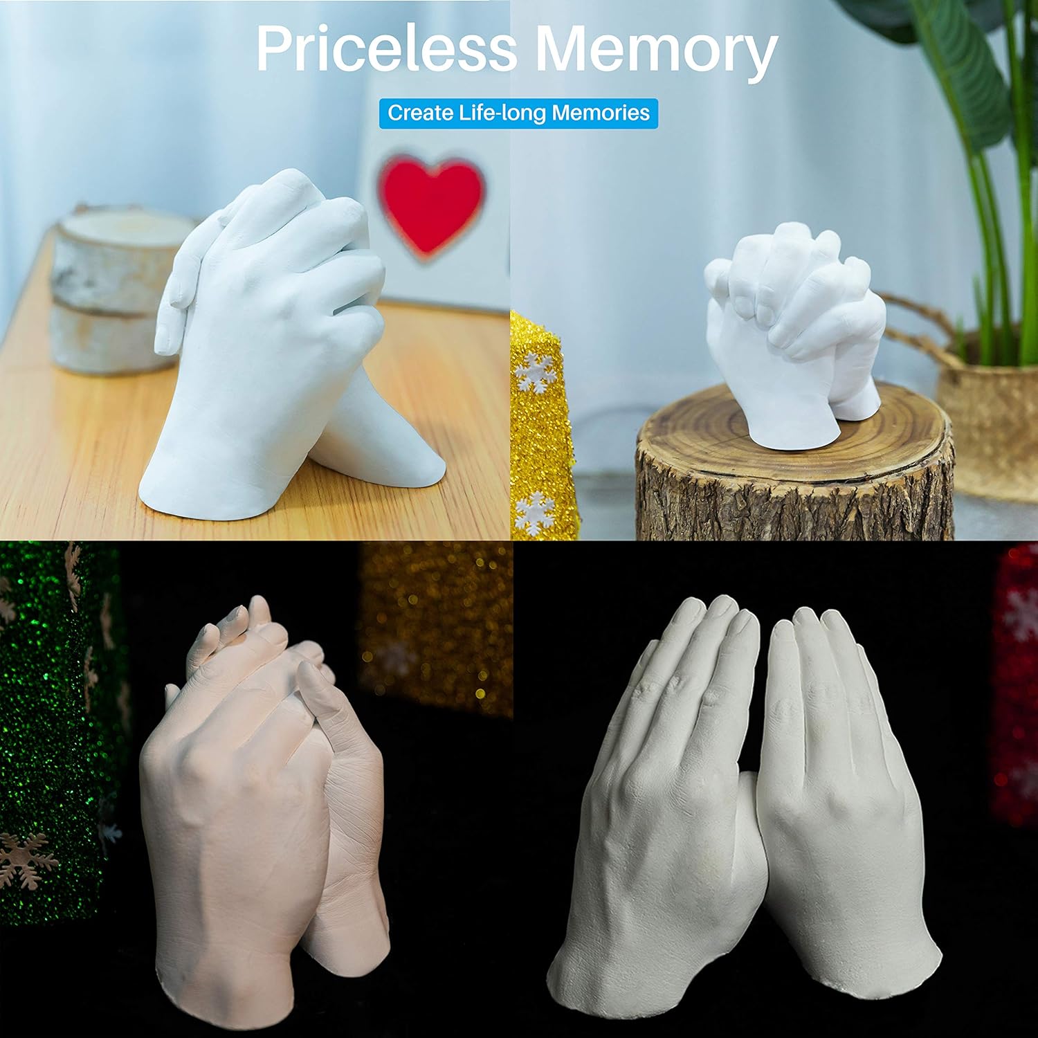 Luna Bean Keepsake Hands Casting Kit DIY Plaster Statue Molding Kit