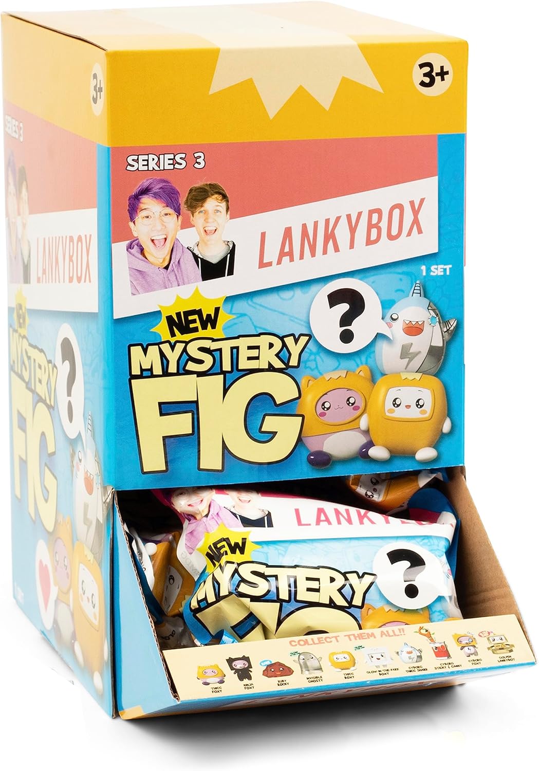LankyBox Mini Mystery Figures - Party Pack 24-Pack – Series 3, Collectible Mini Figures, Glow-in-The Dark Editions, Officially Licensed LankyBox Merch