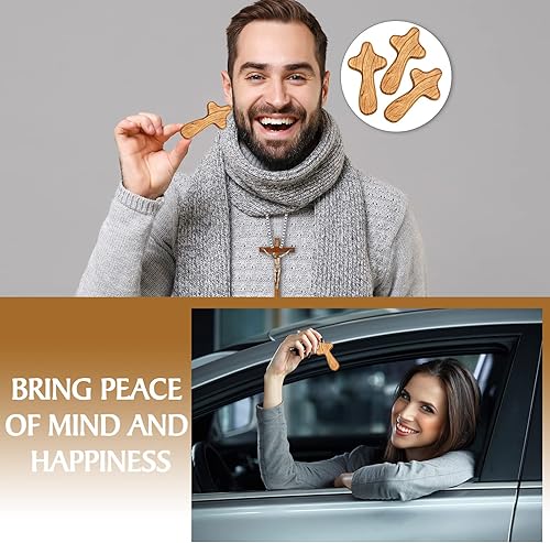 Miniatura 6 de 24 cruces de madera a granel, bolsillo de oración de mano, cruz de pino, pascua, cruz de mano, Jesús, aferrado, regalo religioso y cristiano