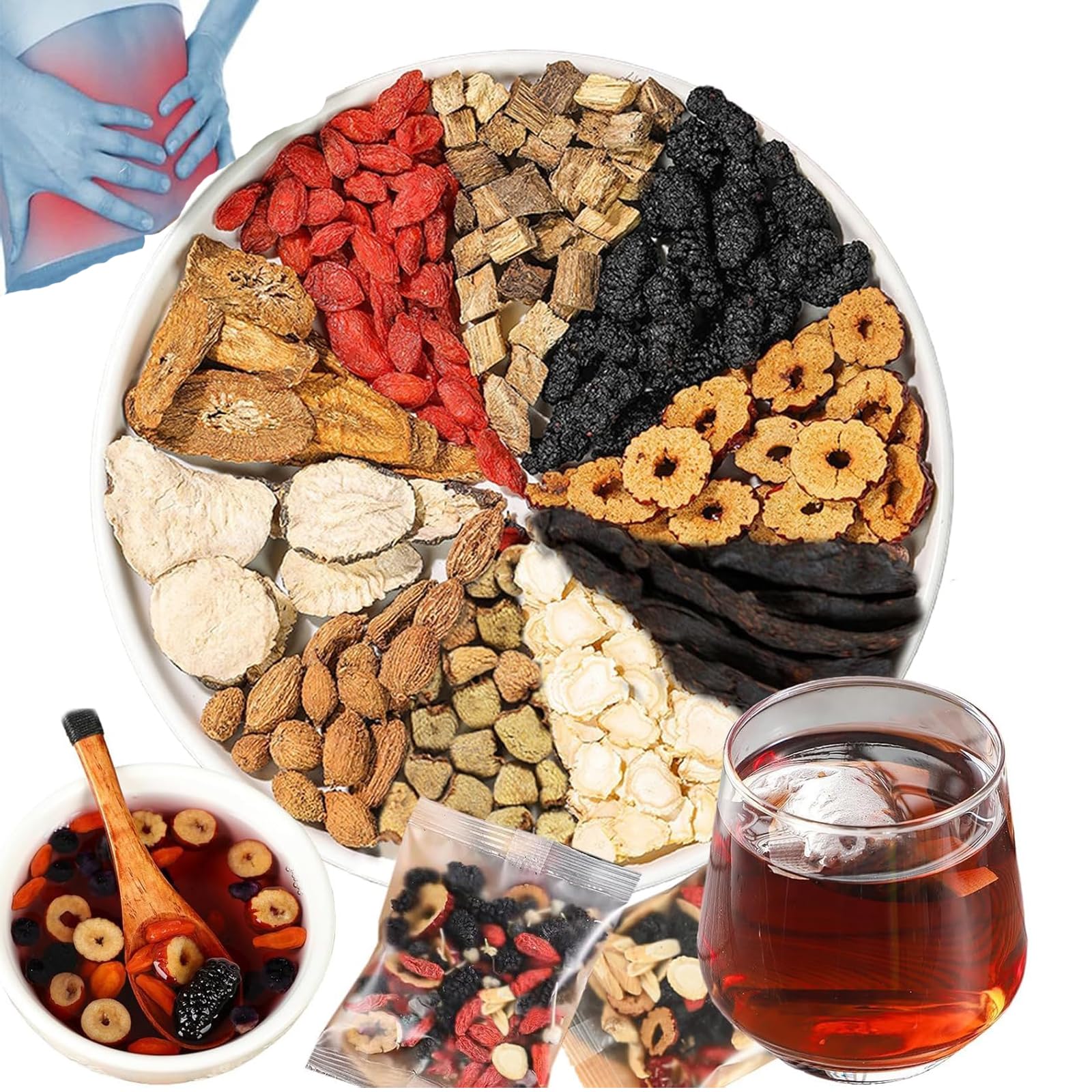 Generic Kidney Tea Formula Ginseng Ten Treasure Tea - Ginseng Ten Treasures Tea Kidney Tea, Organic Kidney Cleanse Herbal Tea, Traditional Healthy Kidney Cleansing Tea for Men & Women