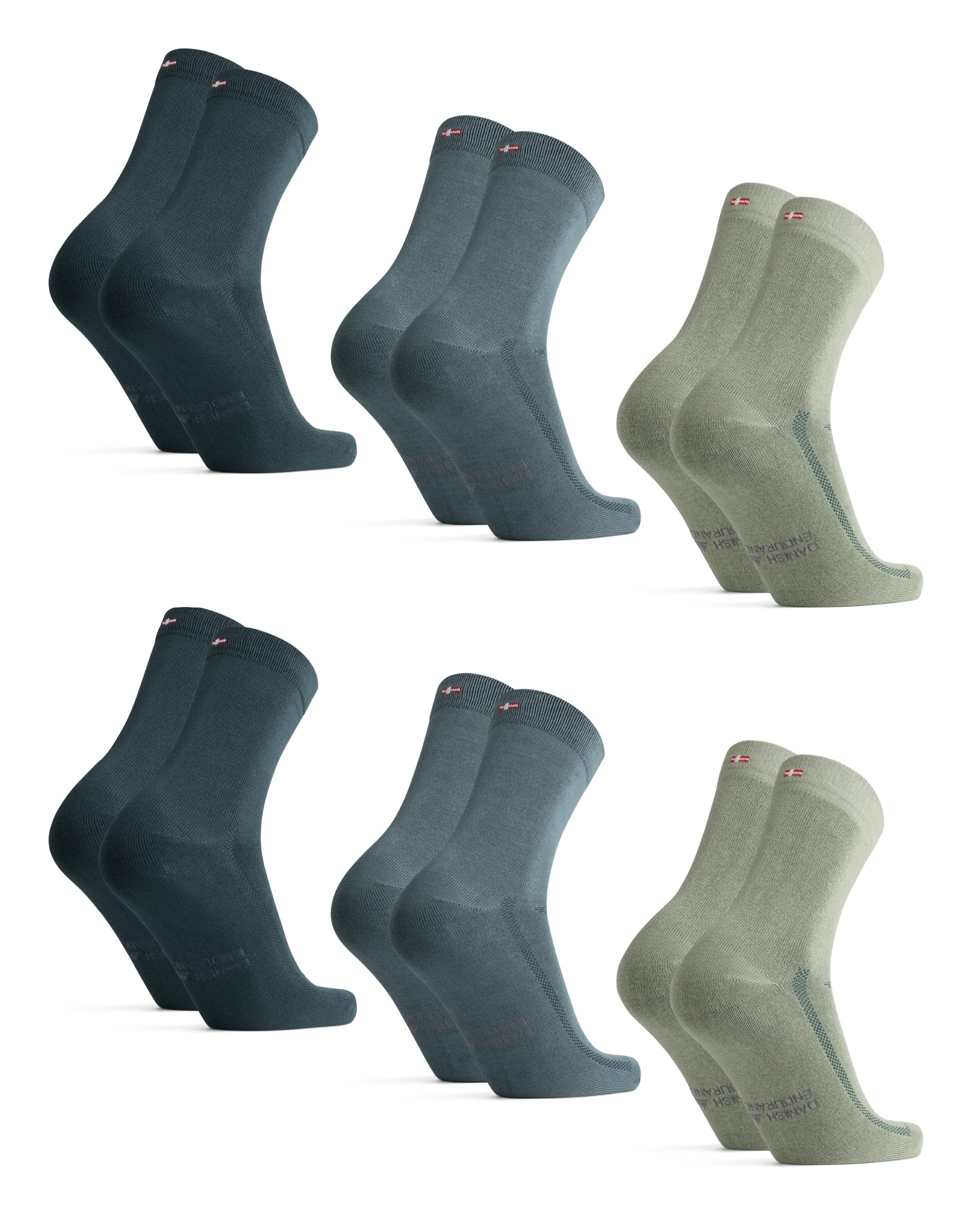 DANISH ENDURANCE Calzini Uomo Fibra di Bambù, Calze Classiche Eleganti in Bamboo, Calzini Estivi Traspiranti, Calze da Lavoro e Uso Quotidiano, 6 Paia