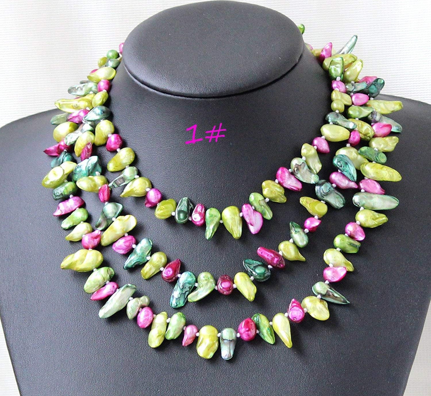 Hand-woven 140cm/55.1" Colorful Baroque Freshwater Pearl Necklace Sweater Necklace (The style can be freely adjusted)