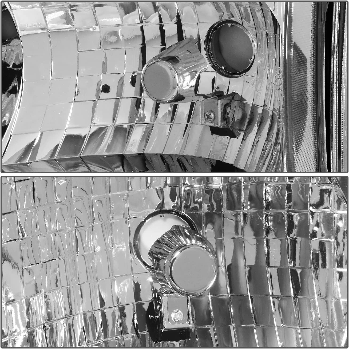 [Halogen Model] 4Pcs Factory Style Headlights Assembly and Corner Lamp Compatible with Dodge Ram 1500 2500 3500 (Non-Sport Models) 94-02, Driver and Passenger Side, Chrome Housing Amber Corner