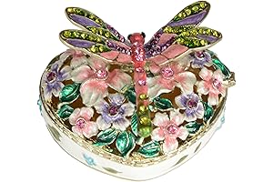 Exquisite Dragonfly Enameled Trinket Jewelry Box