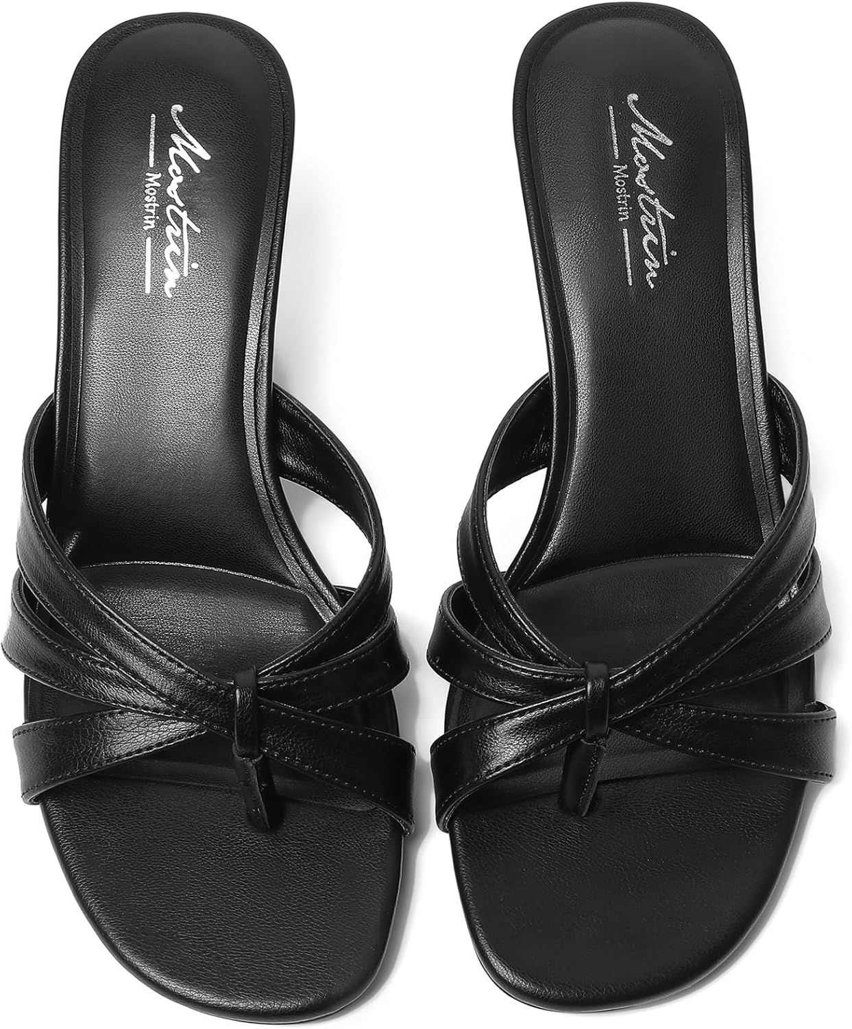 Mostrin Kitten Heels for Women Pointed Toe Vintage Mules Heels Sexy Slip on Stiletto Backless Sandals for Party Wedding Daily - Image 9