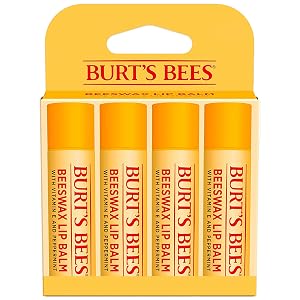 Burts Bees Lip Balm - Original Beeswax Lip Moisturizer With Responsibly Sourced Beeswax Tint-Free Natural Origin Conditioning Treatment
