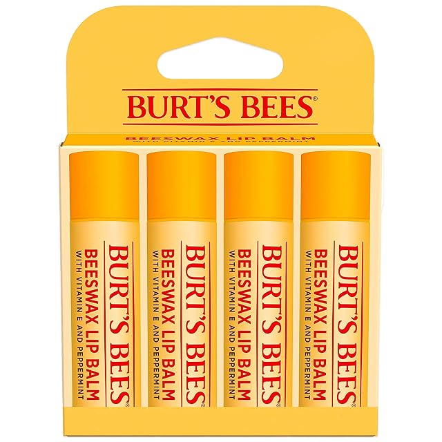 Burts Bees Lip Balm - Original Beeswax Lip Moisturizer With Responsibly Sourced Beeswax Tint-Free Natural Origin Conditioning Treatment