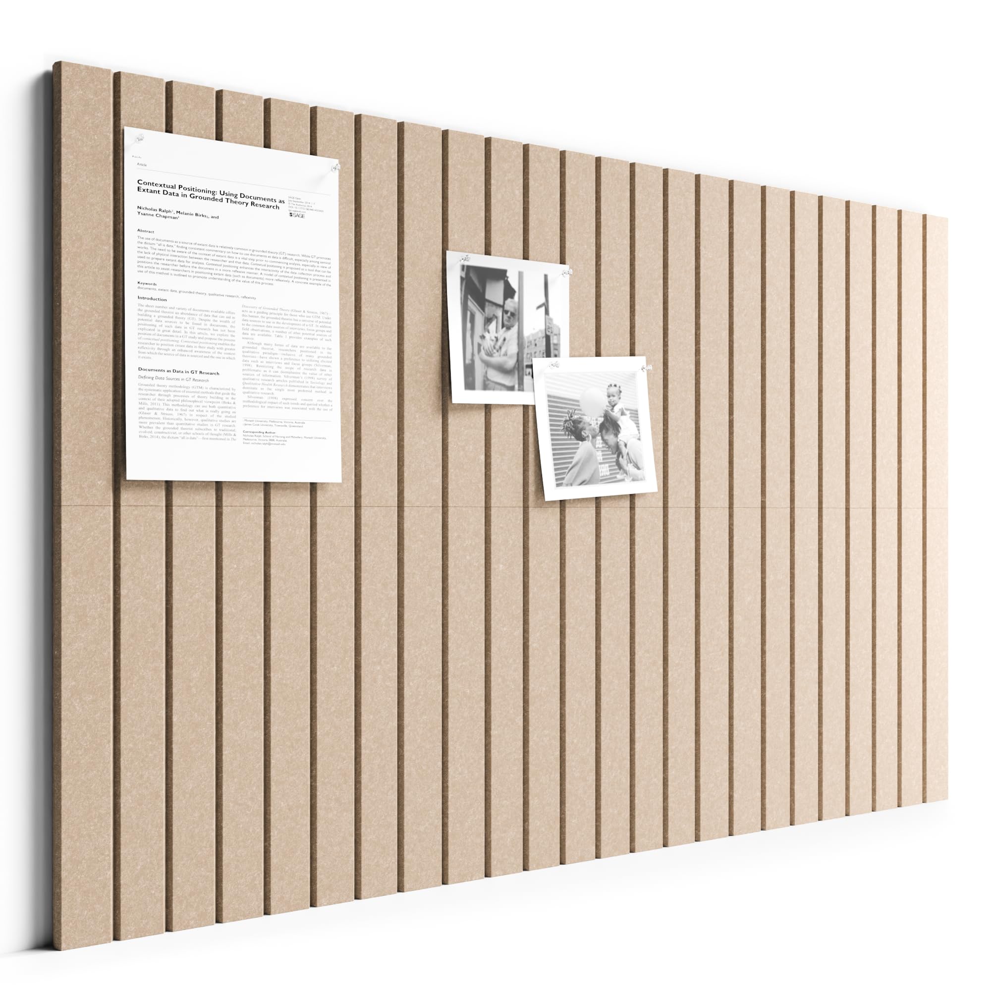 Bumusty 12er-Pack Filz-Pinnwand Lamellen-Optik 120 x 90cm,Alternative zu Korktafel,Inkl.70 Klebestreifen,Memoboard,Fotowand & Visionboard Für Büro,Kinderzimmer & Klassenzimmer