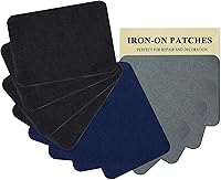 Vista 16 de 12 piezas de parches termoadhesivos de tela de alta calidad, pegamento fuerte, kit de decoración de reparación 100% algodón, tamaño 3 x 4-1/4