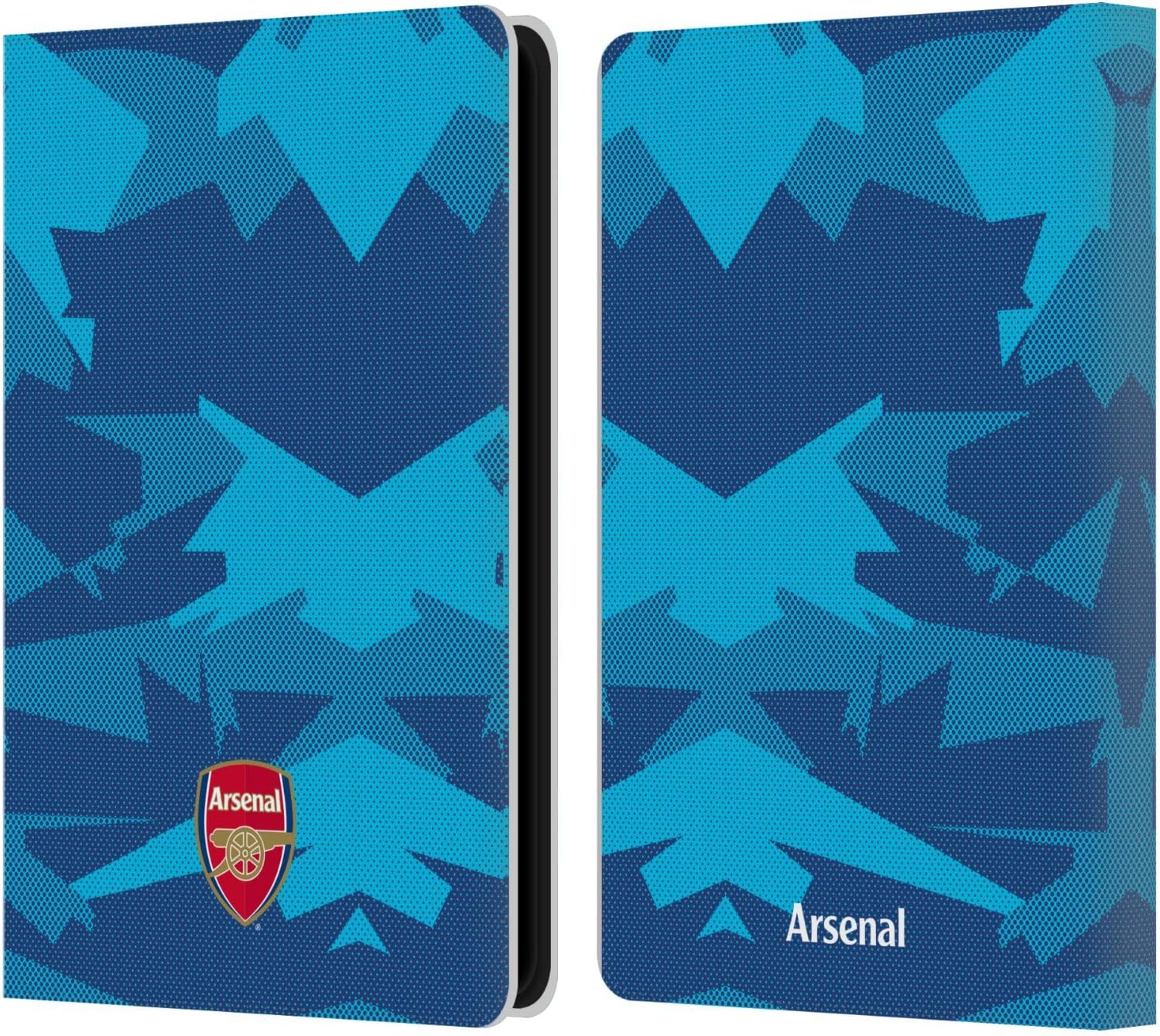 Head Case Designs Officially Licensed Arsenal FC Geometric Blue Crest and Gunners Logo Leather Wallet Case Compatible with Kindle Paperwhite 5 (2021)